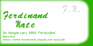ferdinand mate business card